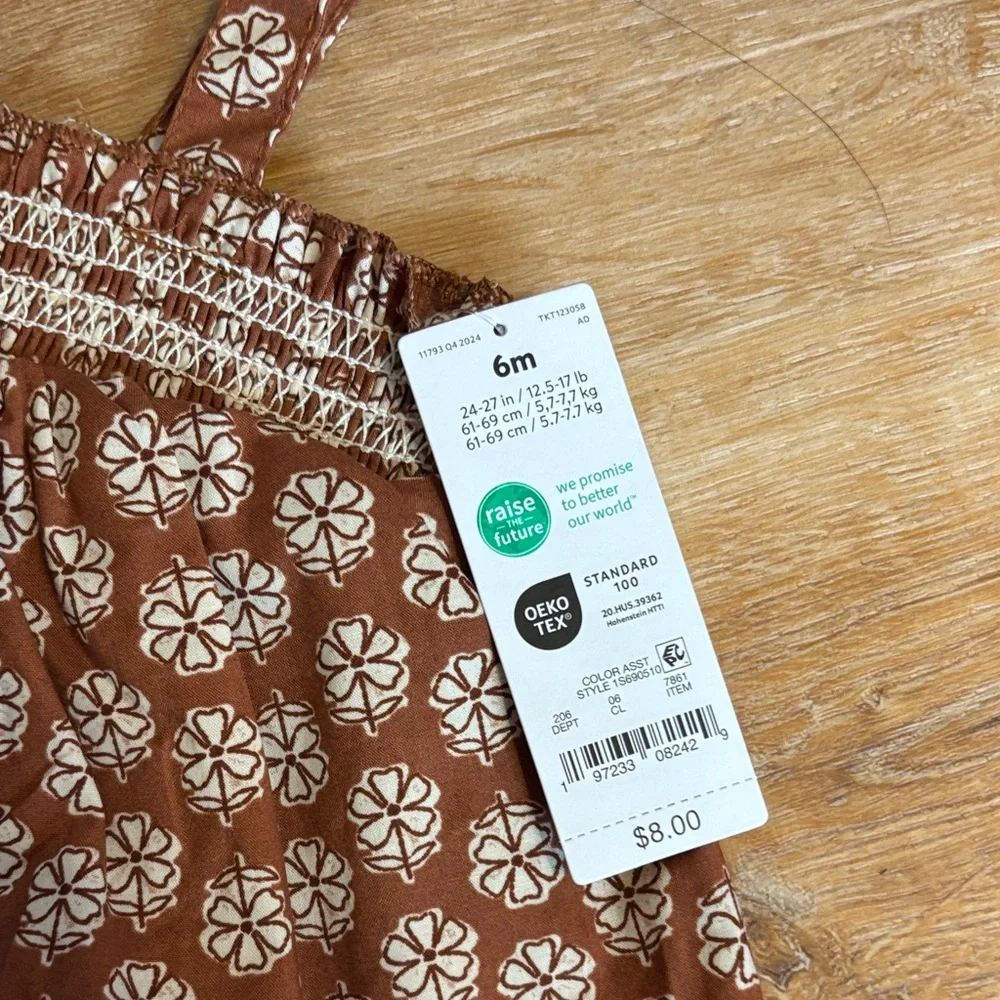 Brown Floral Kids One-Piece